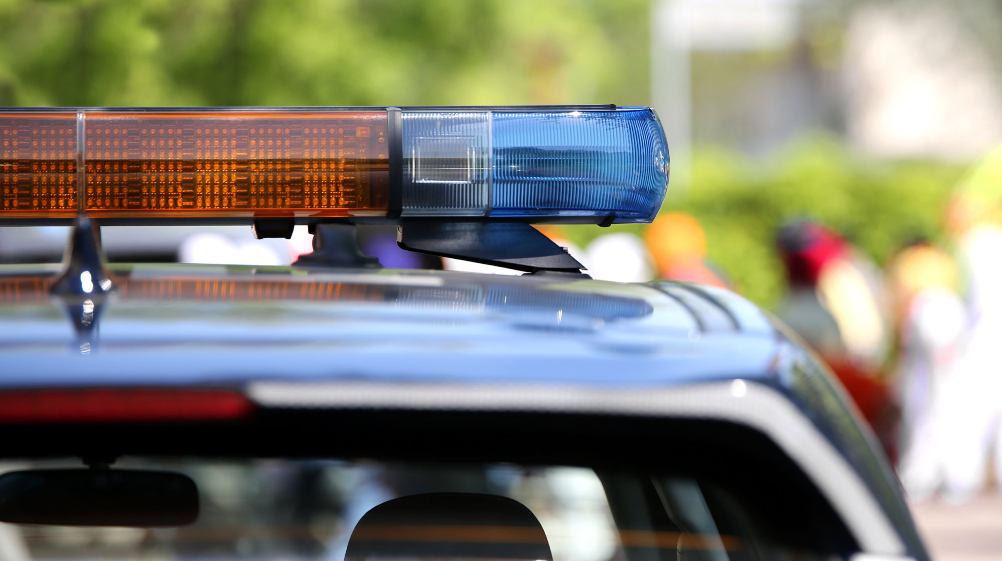 Top of Police Vehicle Displaying Lights