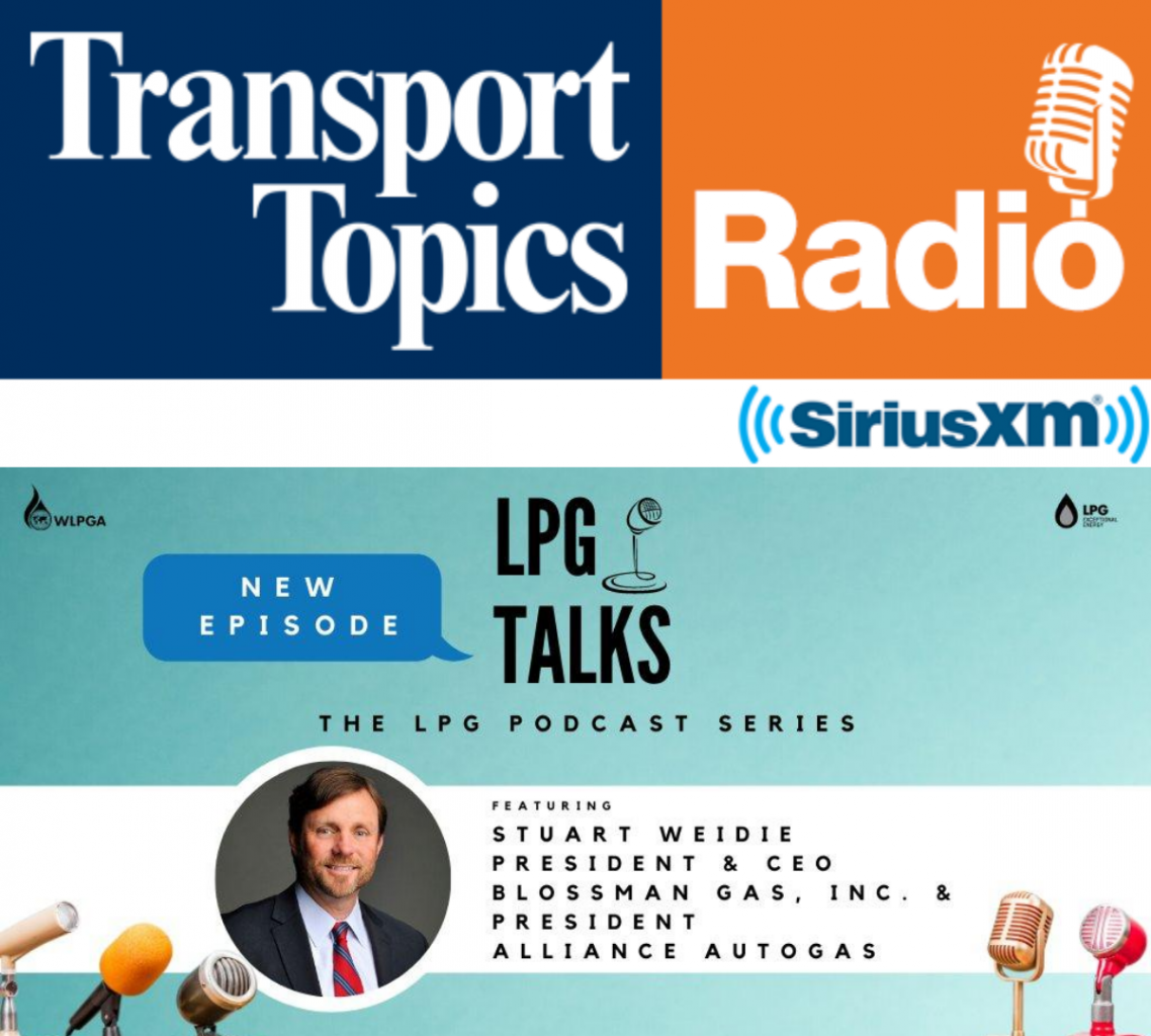 Transport Topics Radio Sirius XM logo and LPG Talks Podcast