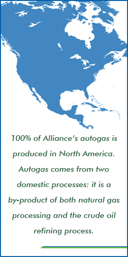 100% of Alliance's autogas is produced in North America.